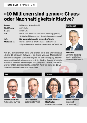 Kantonsschule am Burggraben - Podium "10 Millionen sind genug"