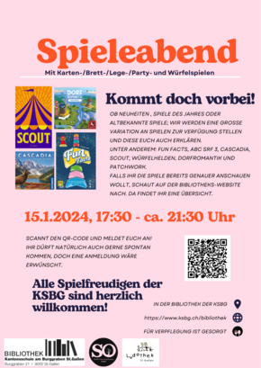 Kantonsschule am Burggraben - Spieleabend in der Bibliothek