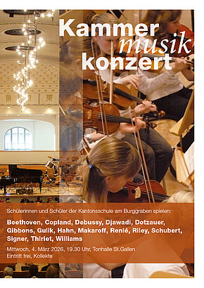 Kantonsschule am Burggraben - Kammermusikkonzert 4. März 2026